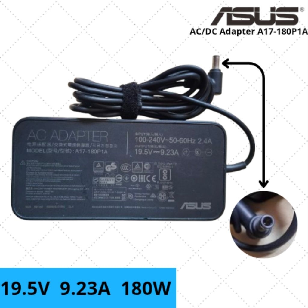 Adaptor Charger Laptop Asus A17-180P1A (19.5V ~ 9.23A) 180W