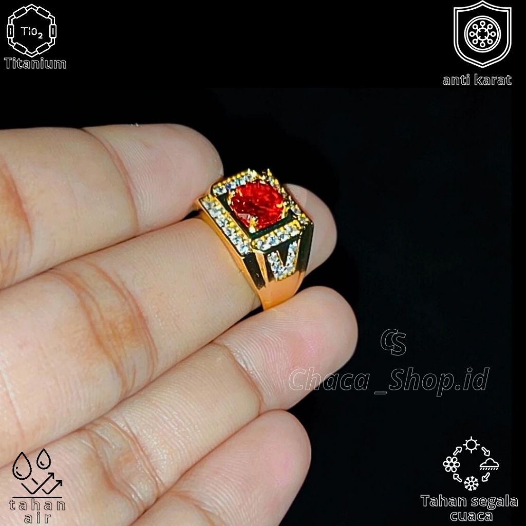 Recommended Cincin Batu Akik Pria Dewasa Titanium Batu Permata Cincin Maskulin Model Terbaru