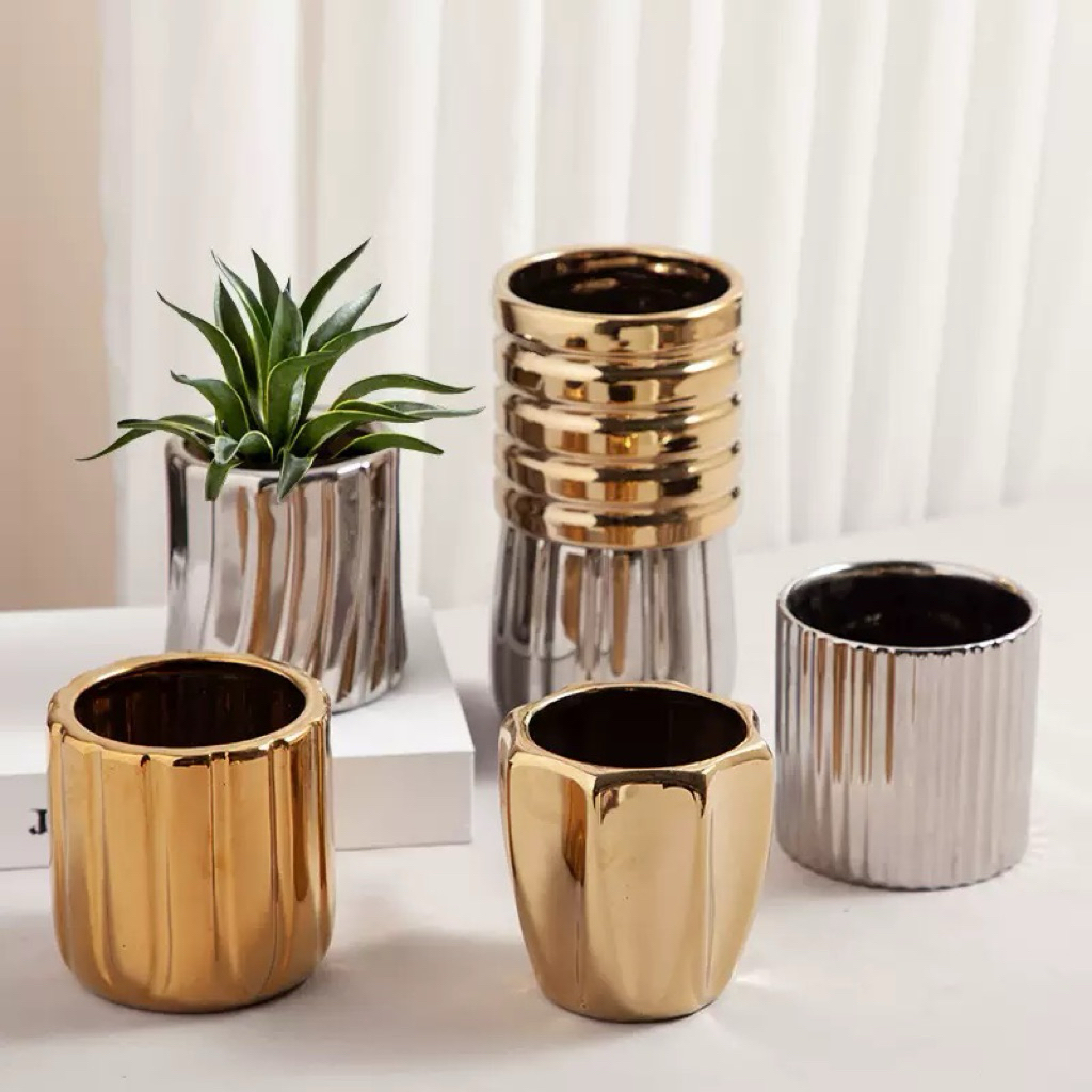 [06004] Vas Bunga Keramik | Vas Dekorasi Meja Keramik | Vas Bunga Elegan Glossy | Vas Bunga Minimali