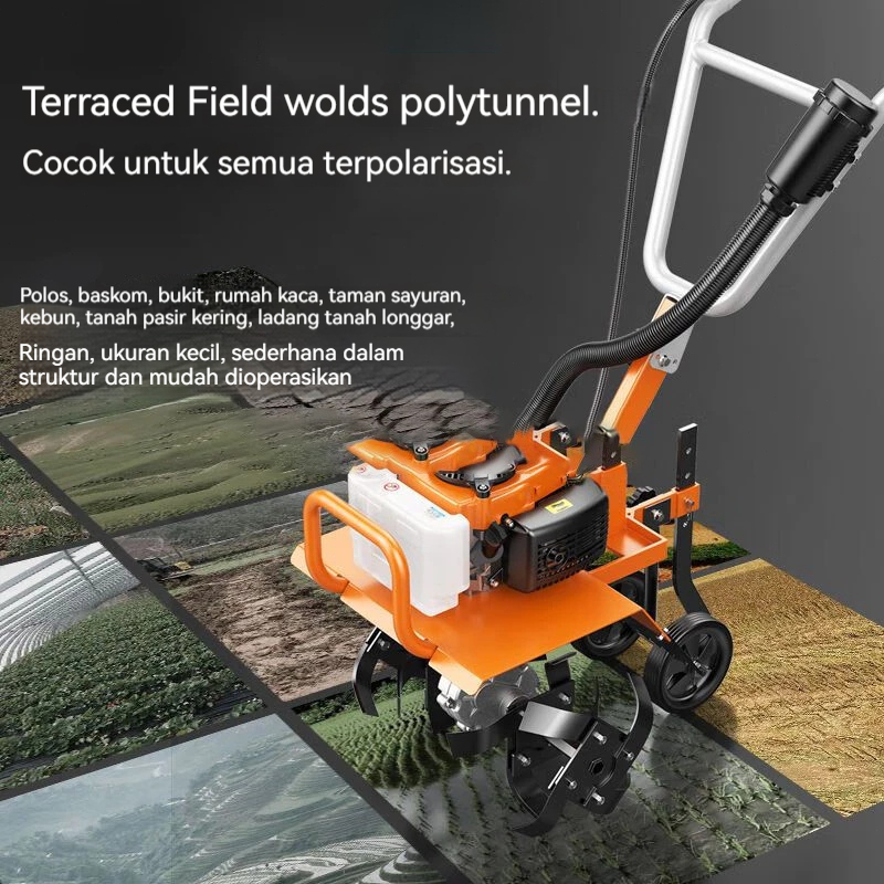 HARGA MURAH Reaim Mesin Traktor Sawah Bajak Mini Power Cultivator mini Tiller 52CC 2TAK Petrol