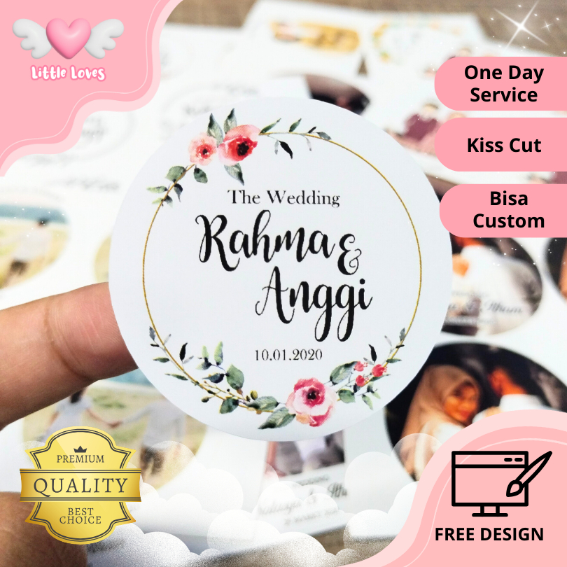 

Sticker Wedding Souvenir Stiker Pernikahan Custom Ucapan Nikah Nikahan Perlembar