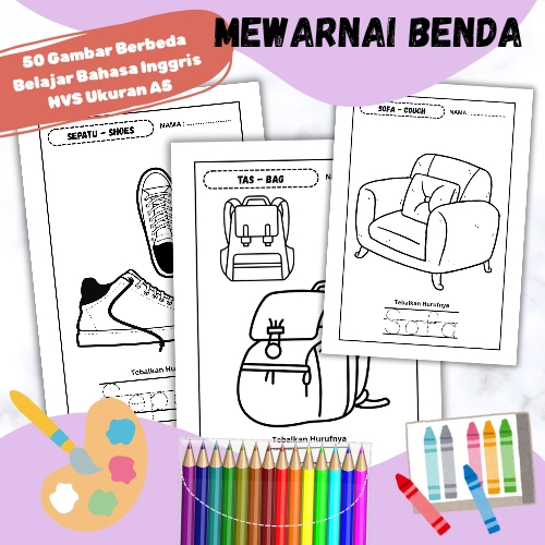 

NEW PRODUCT!! KERTAS MEWARNAI TEMA BENDA 50 UKURAN A5