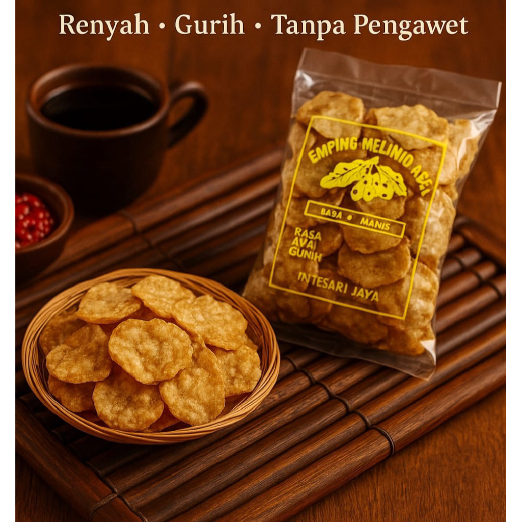 

Emping Melinjo Asli Renyah – Manis - Pedas Manis