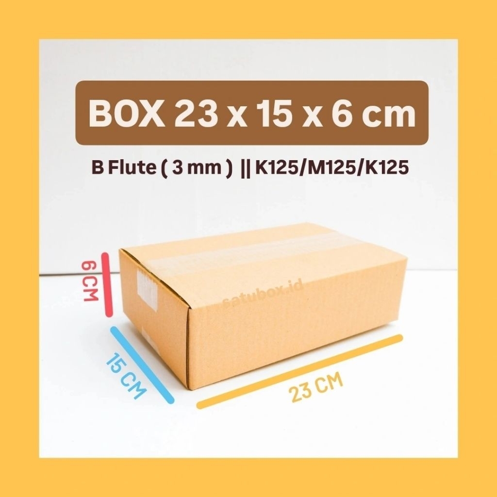 

kardus karton box polos uk. 23 x 15 x 6 cm, single wall tebal 3mm