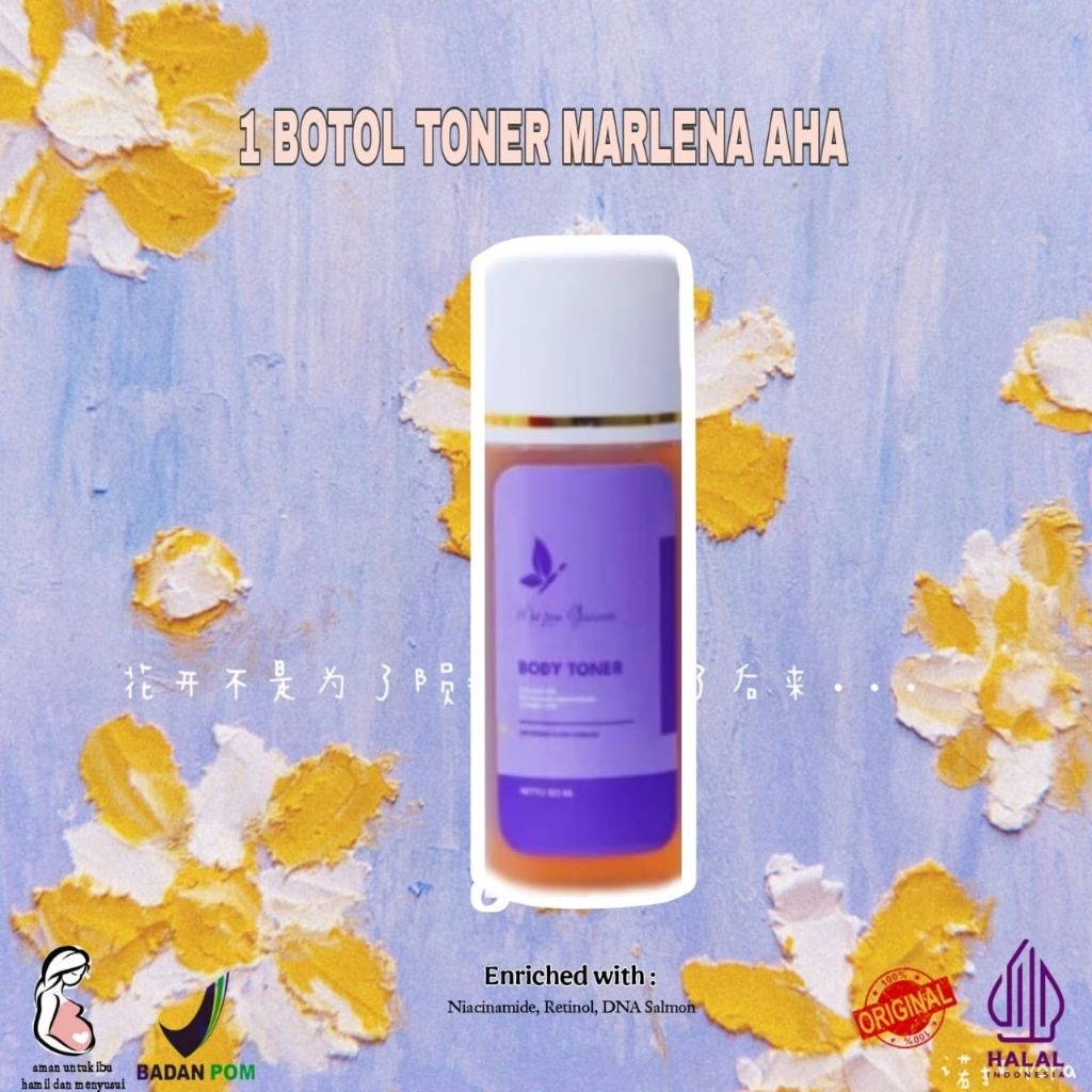 (1 PCS) TONER MARLENA KELUPAS BADAN BPOM Mengangkat Sel Kulit Mati