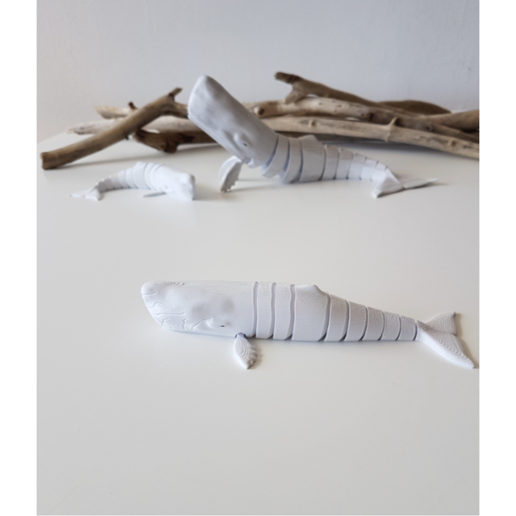 Cuero Mainan Paus Sperma Whale Artikulasi 13cm Plastik Dimainkan di Air Anak Edukasi