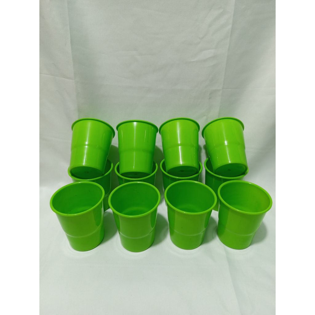 12 PCS/ 1 LUSIN GELAS PLASTIK/GELAS KOPI/GELAS PLASTIK MURAH MERIAH