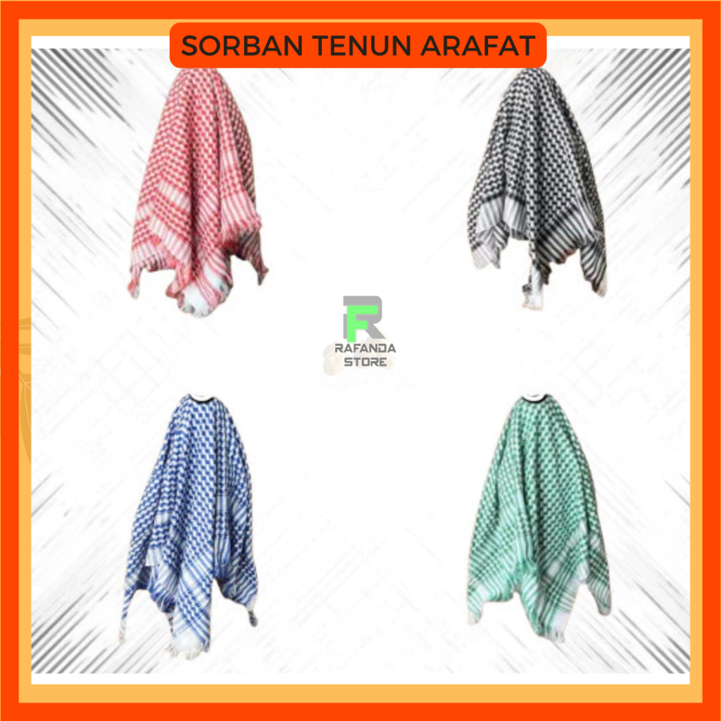 Sorban Tenun Arafat Motif Jagung Palestina Syal Oleh Oleh Haji dan Umroh Pekanbaru