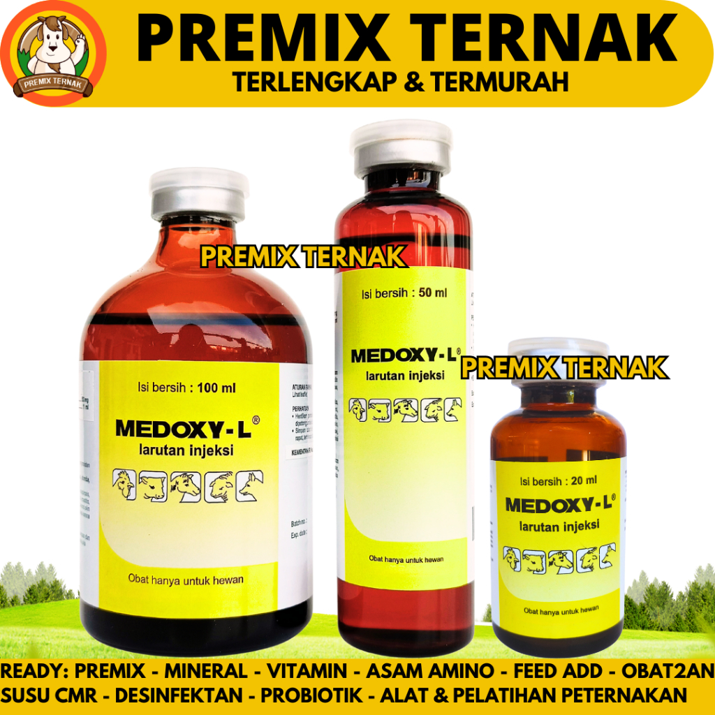 MEDOXY L 100ML MEDOXY L 50ML MEDOXY L 20ML MEDION - Obat Hewan Anti Infeksi Spektrum Luas Ternak