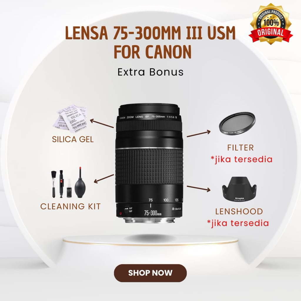 LENSA TELE 75 300mm III FOR CANON SIAP PAKAI