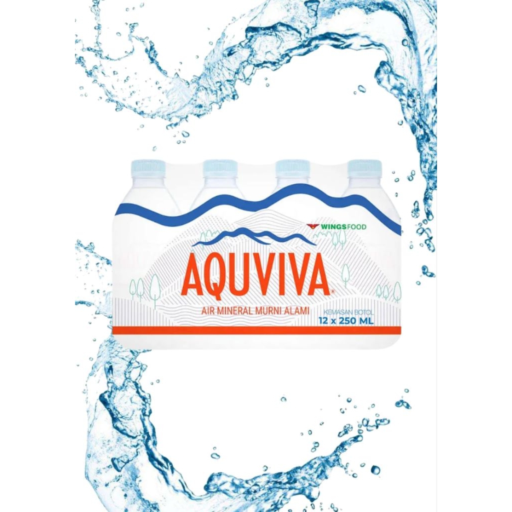 AQUVIVA Air Botol 250 ml (Kemasan Baru isi 12 botol)