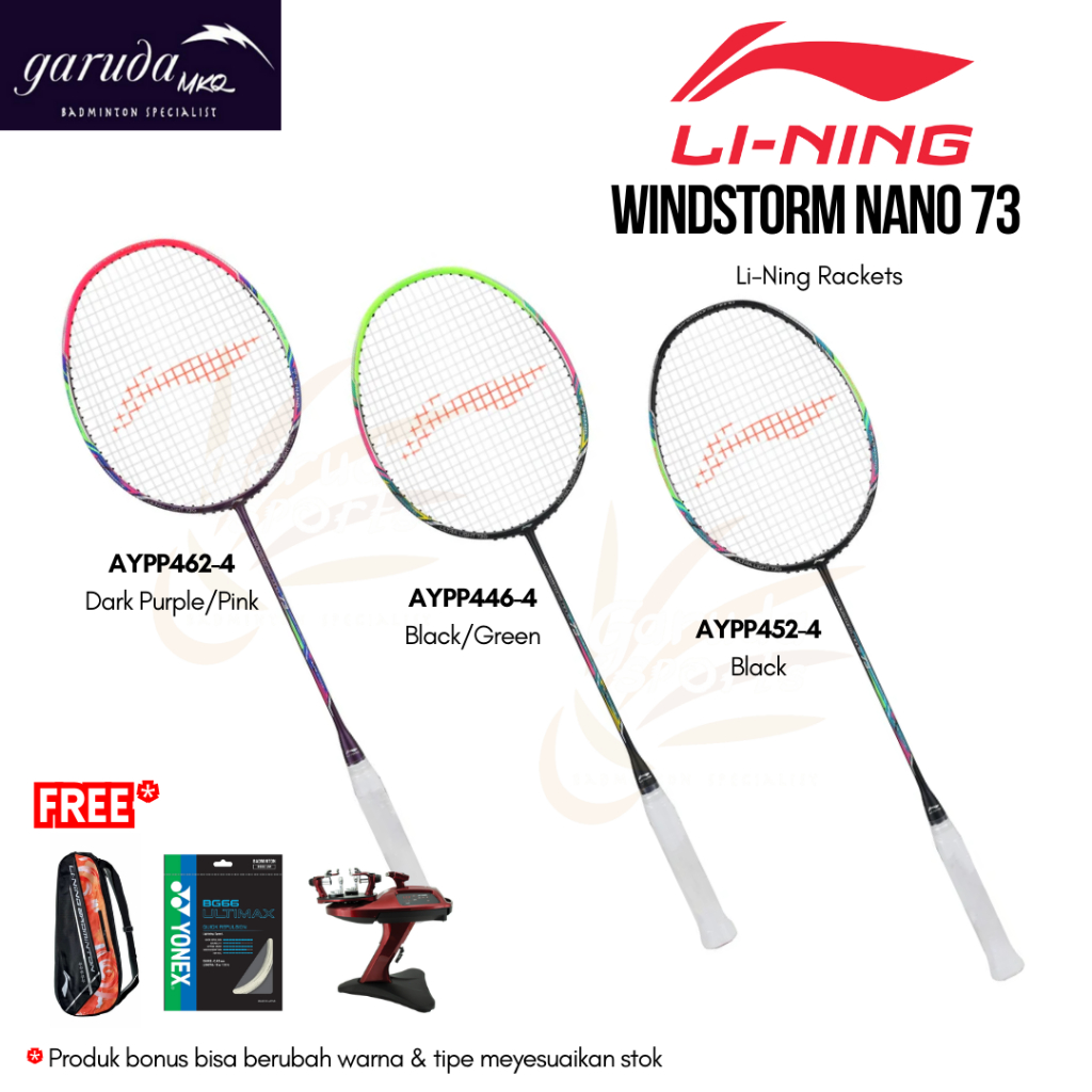 Raket Badminton Lining Windstorm Nano 73 / Li-Ning Rackets WS nano 73