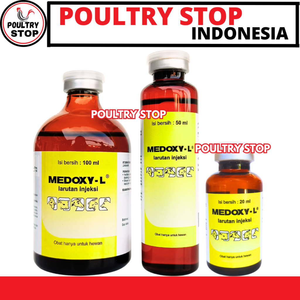 MEDOXY L 100ML MEDOXY L 50ML MEDOXY L 20ML MEDION - Obat Hewan Anti Infeksi Spektrum Luas Ternak