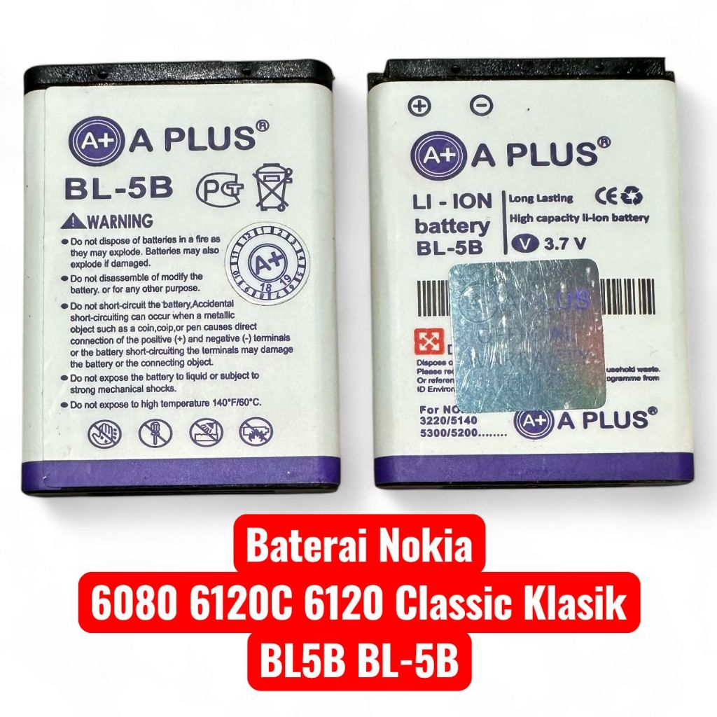 Batre BL5B Battery BL-5B Batrai BL 5B Baterai BL5B Baterai Nokia 6080 6120C 6120 Classic Klasik BL5B