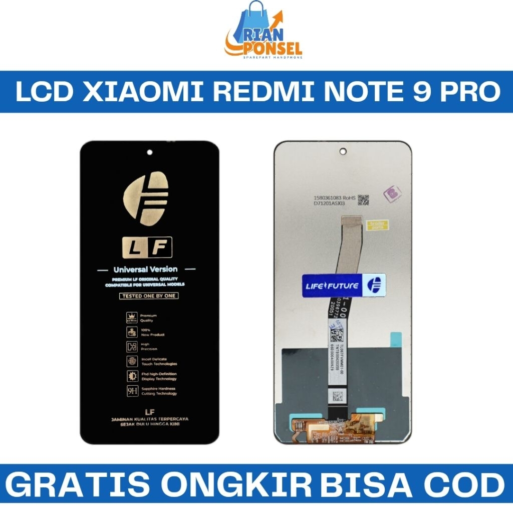 LCD Xiaomi Redmi Note 9 Pro / Note 9S Original Fullset Life Future Touchscreen kualitas Terbaik