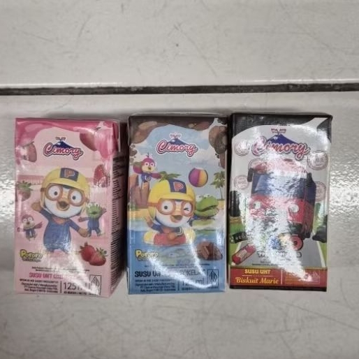 Cimory susu UHT MINI rasa COKLAT / STROBERI / MARIE BISKUIT 125ml
