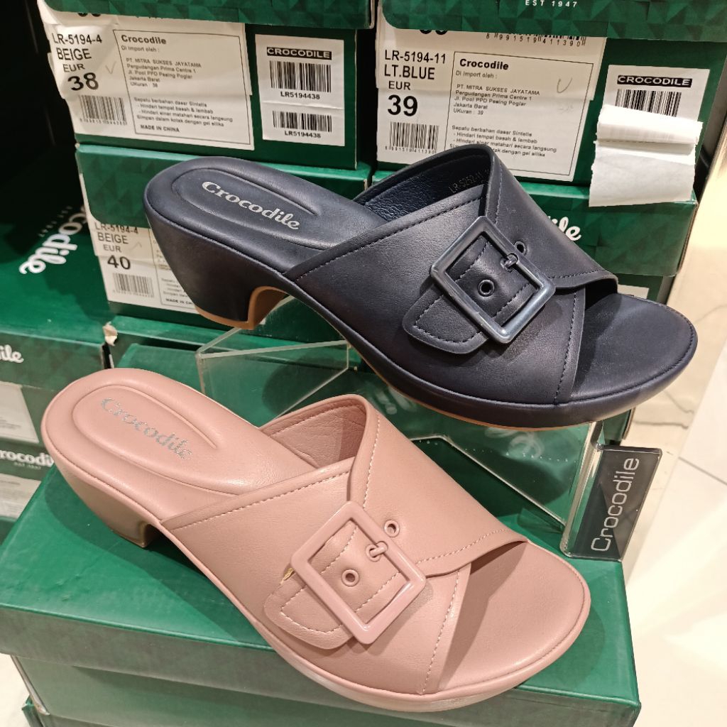 sandal wanita comfort heels 7cm CROCODILE original matahari