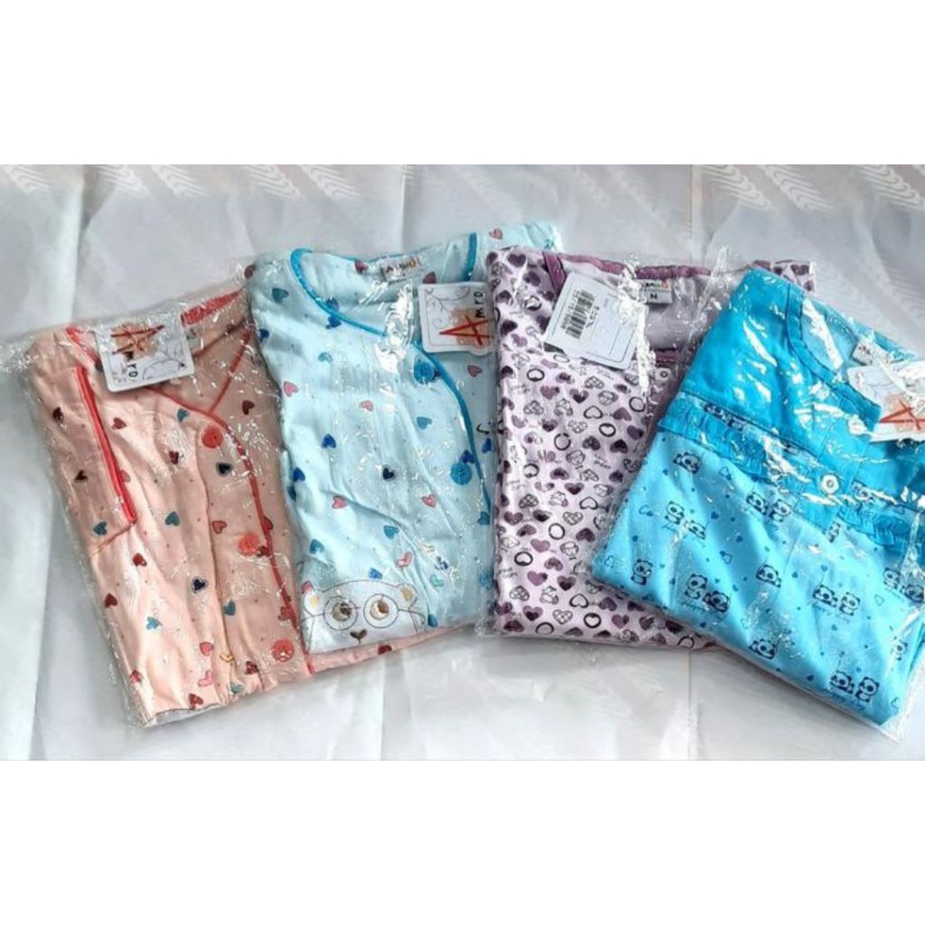 Setelan baju tidur babydoll anak perempuan amro