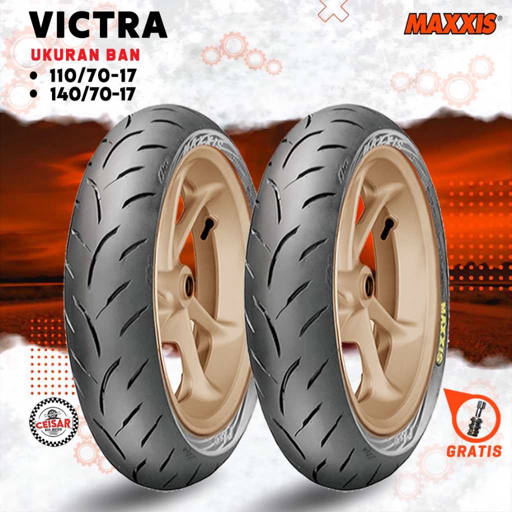 [SEPASANG MURAH] Ban Motor SPORT SUPERMOTO MAXXIS VICTRA 110/70-17 + 140/70-17 Tubeless