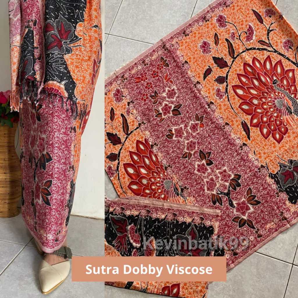 Kamen Set Selendang Motif Merak Bali Bahan Sutra Doby ATBM Original Endek Blongket ATBM Sutra Baron 