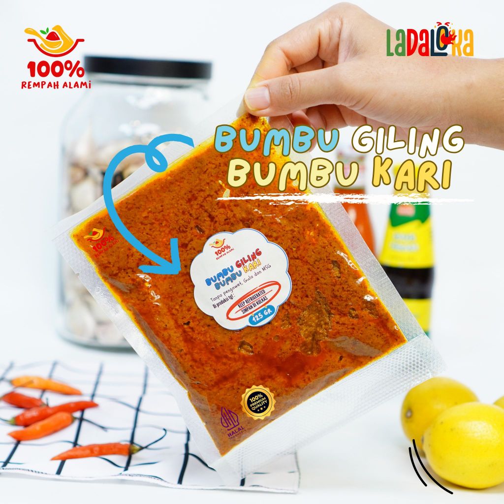 

100Persen - Bumbu Kari Asli Giling Instan Tanpa MSG 125gr dan JAR 250gr