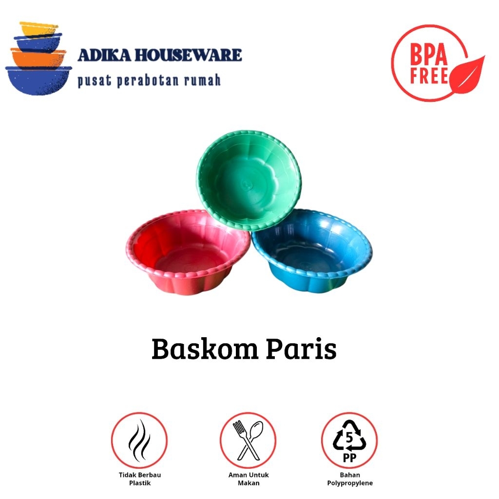 (12 PCS) BASKOM PARIS/BARCA/BRAZIL - BASKOM BERKATAN PLASTIK - BASKOM NASI HAJATAN