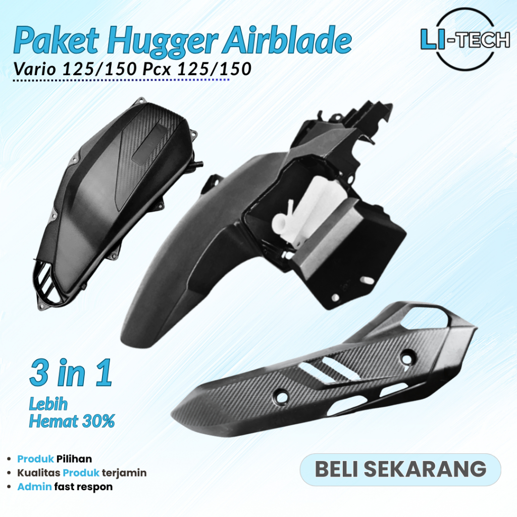 PAKETAN AIRBLADE HUGGER SPAKBOR KOLONG AIRBLADE TAMENG KNALPOT MOTOR AIRBLADE COVER FILTER VARIO