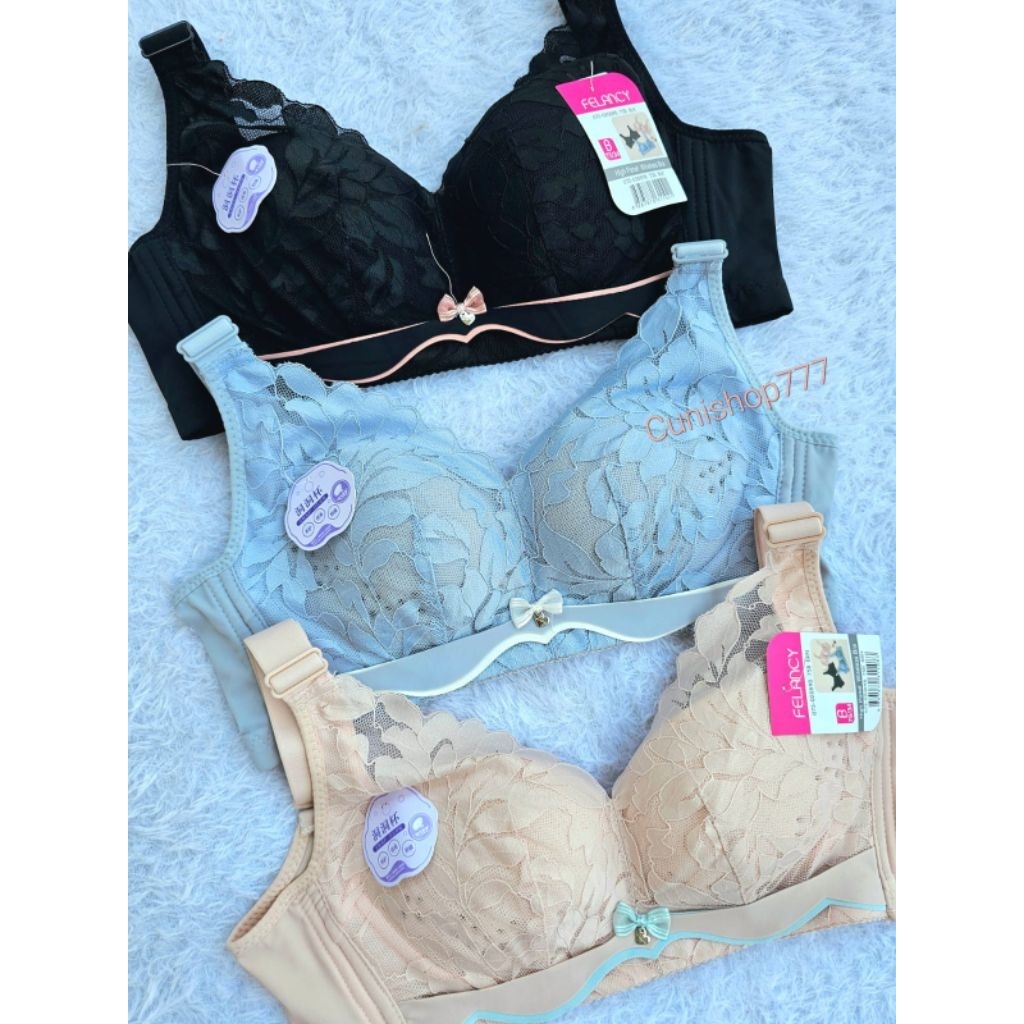 BRA FULL CUP TANPA KAWAT FELANCY RENDA LACE BUSA NORMAL SHAPE UP BH NON WIRE WIRELESS 073-02089B