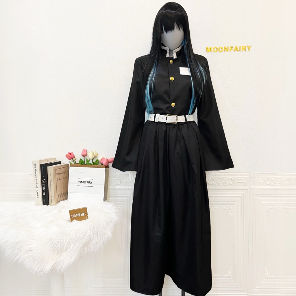 【Moonfairy】Ready Stock - Demon Slayer Tokito Muichiro Costume Cosplay Anime Kimetsu No Yaiba Fullset