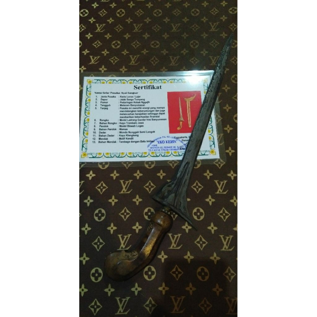 Keris Jalak Sangu Tumpeng JST Sepuh Bersertifikat