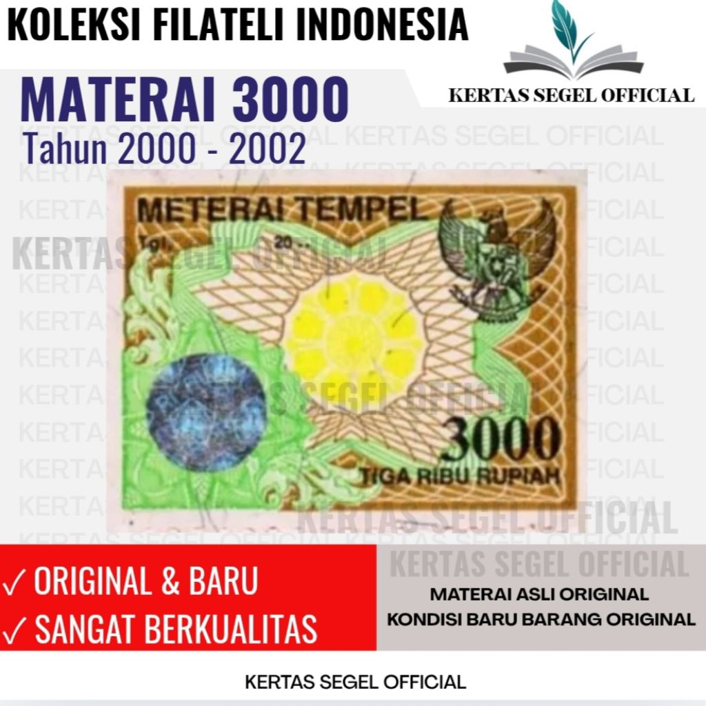 MATERAI 3000 TAHUN 2000 2001 2002 ORIGINAL