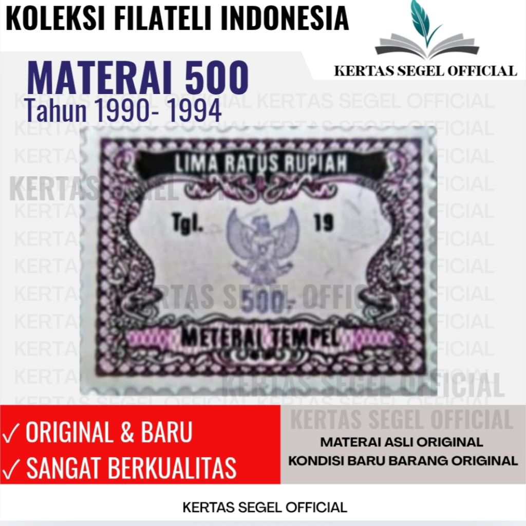 MATERAI 500 RUPIAH TAHUN 1990 1991 1992 1993 1994 ORIGINAL