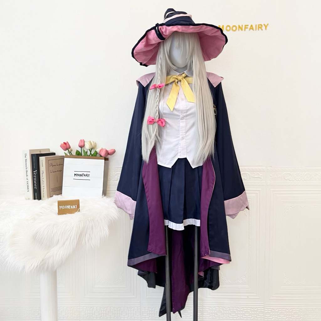 【Moonfairy】Ready Stock - Elaina Costume Cosplay Wandering Witch The Journey of Elaina Witch Fullset 