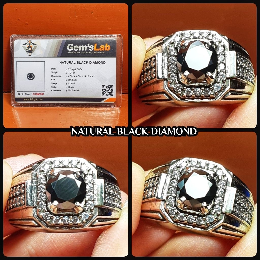natural berlian hitam / black diamond banjar + memo lab