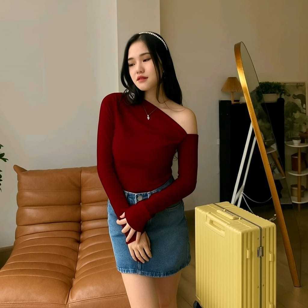 Sabrina Knit Top |  Off Shoulder Top Sabrina Knit Top Off Shoulder Knit Top Sabrina Long Sleeve Atas