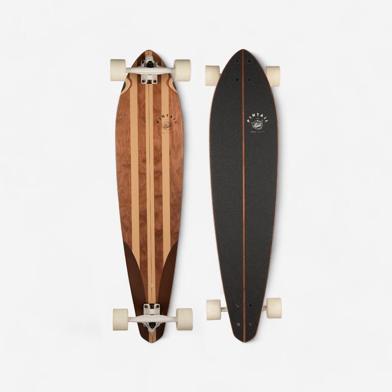 Longboard Oxelo Board Dewasa Pintail 520 Strip Klasik Papan Skate Seluncur Skateboard Fullset Origin