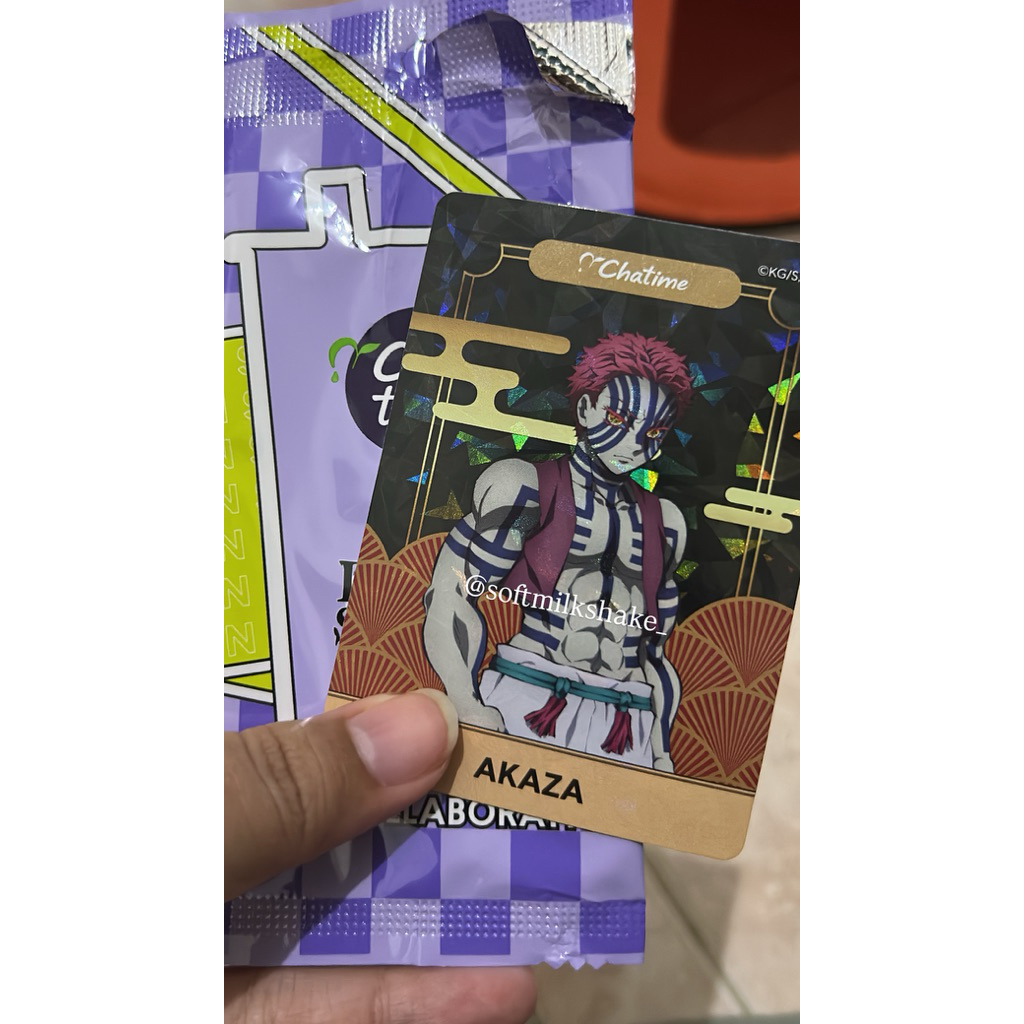 Collectible Card Photocard Akaza Chatime x Demon Slayer Kimetsu No Yaiba