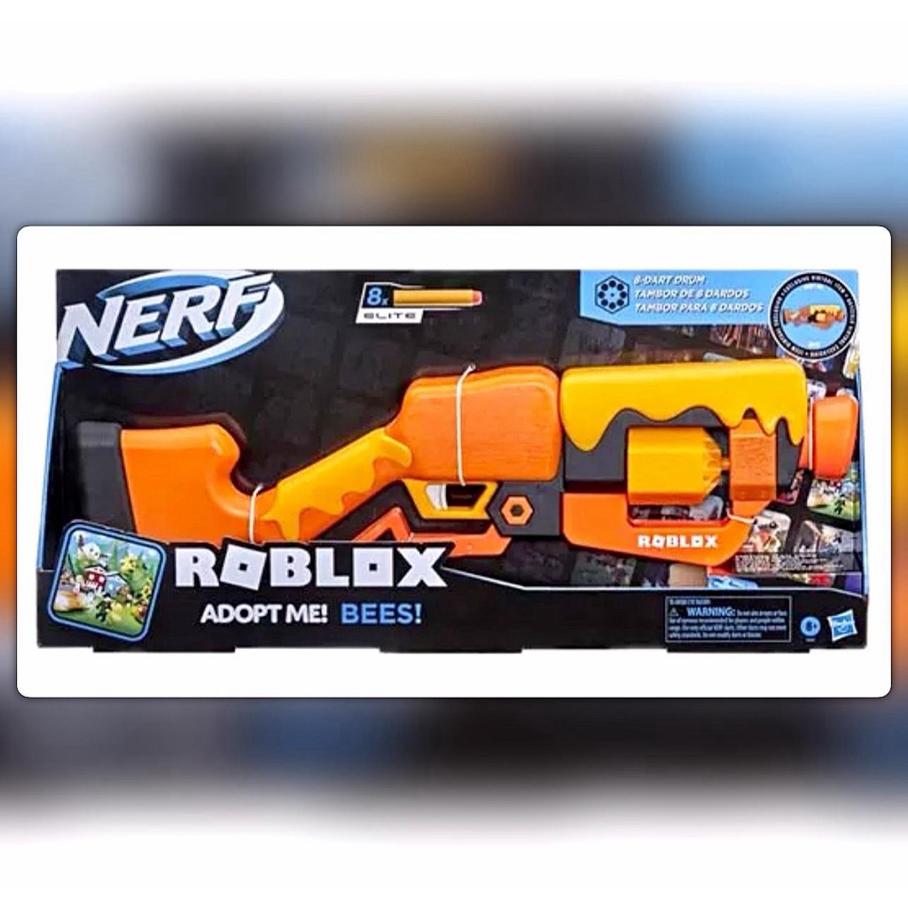 Nerf Roblox Adopt Me Bees Blaster Mainan Pistol Roblox Adopt Me Bees 8 Dart Drum Original