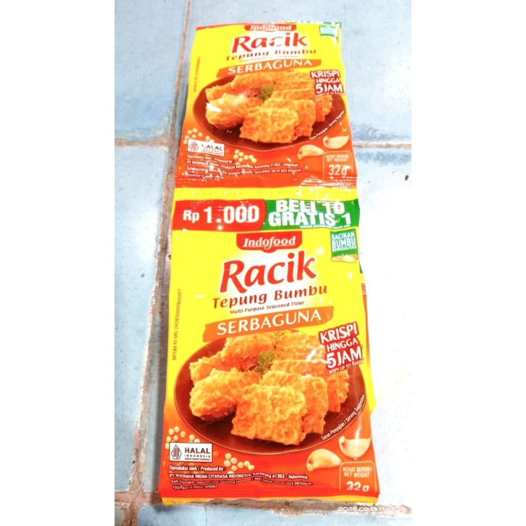 

Racik tepung bumbu serbaguna 1 renteng isi 12 dan 6