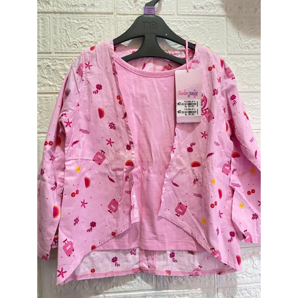 New Blouse Rompi Anak Perempuan Rodeo Junior Pink Size 4