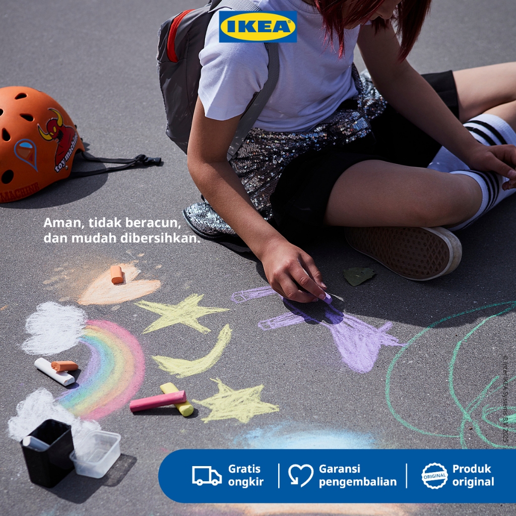 IKEA MALA Kapur Tulis Aneka Warna Isi 9pcs