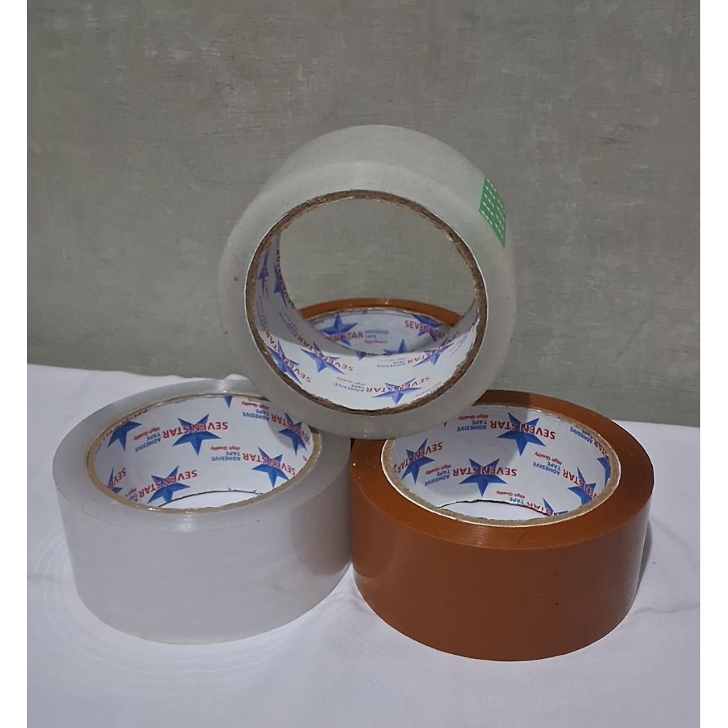 

Lakban Bening,Coklat 90Y dan 100Y 45mm SEVEN STAR