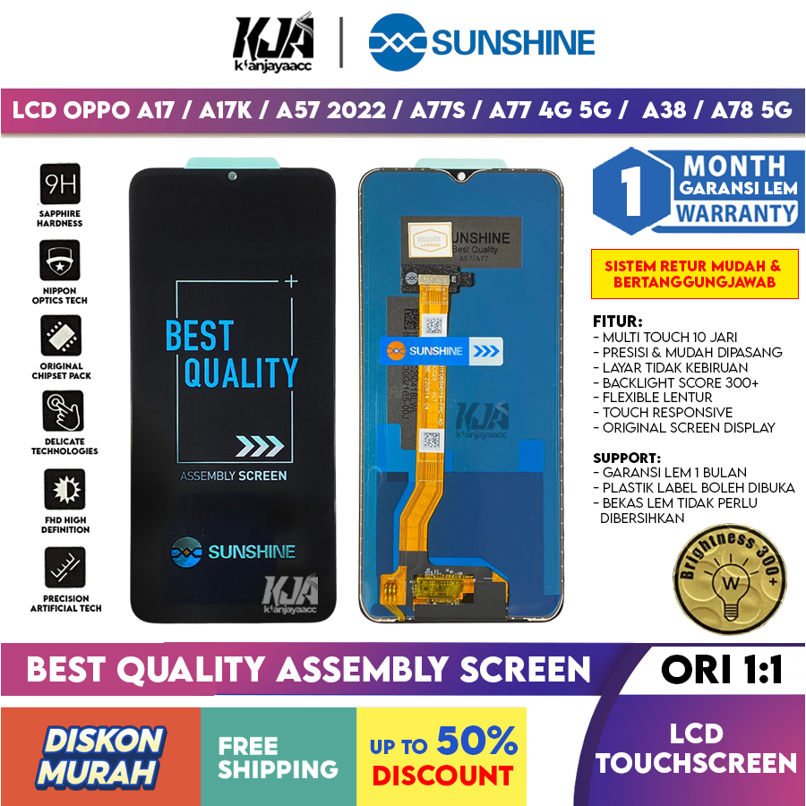 LCD Original Oppo A17 / A17K / A57 2022 / A77S / A77 4G 5G /  A38 / A78 5G LCD Touchscreen Hp ORI