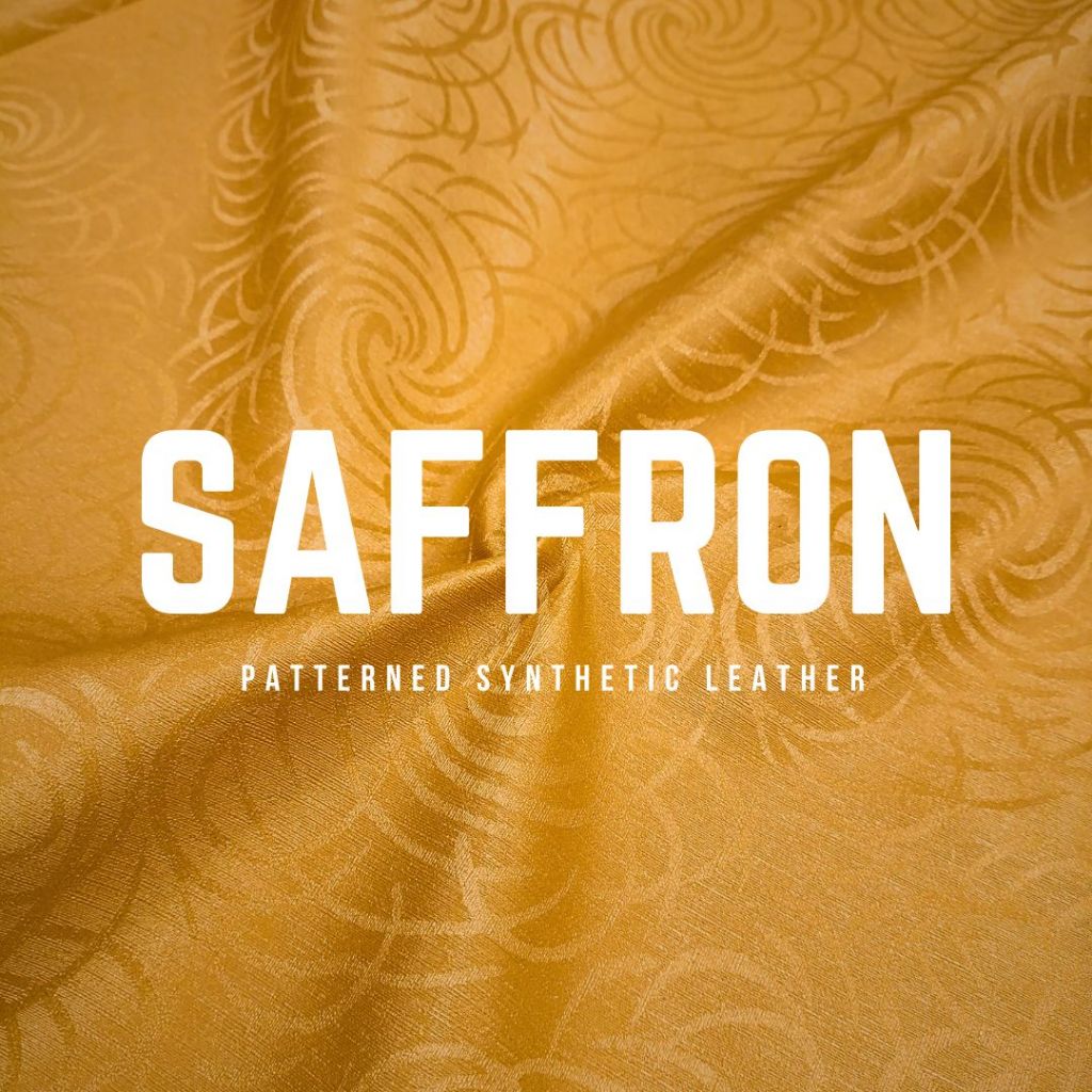 Promo Bahan Kain Oskar Kulit Oscar Sintetis Mengkilap Motif Bunga Kembang - Saffron (Sofa, Jok,