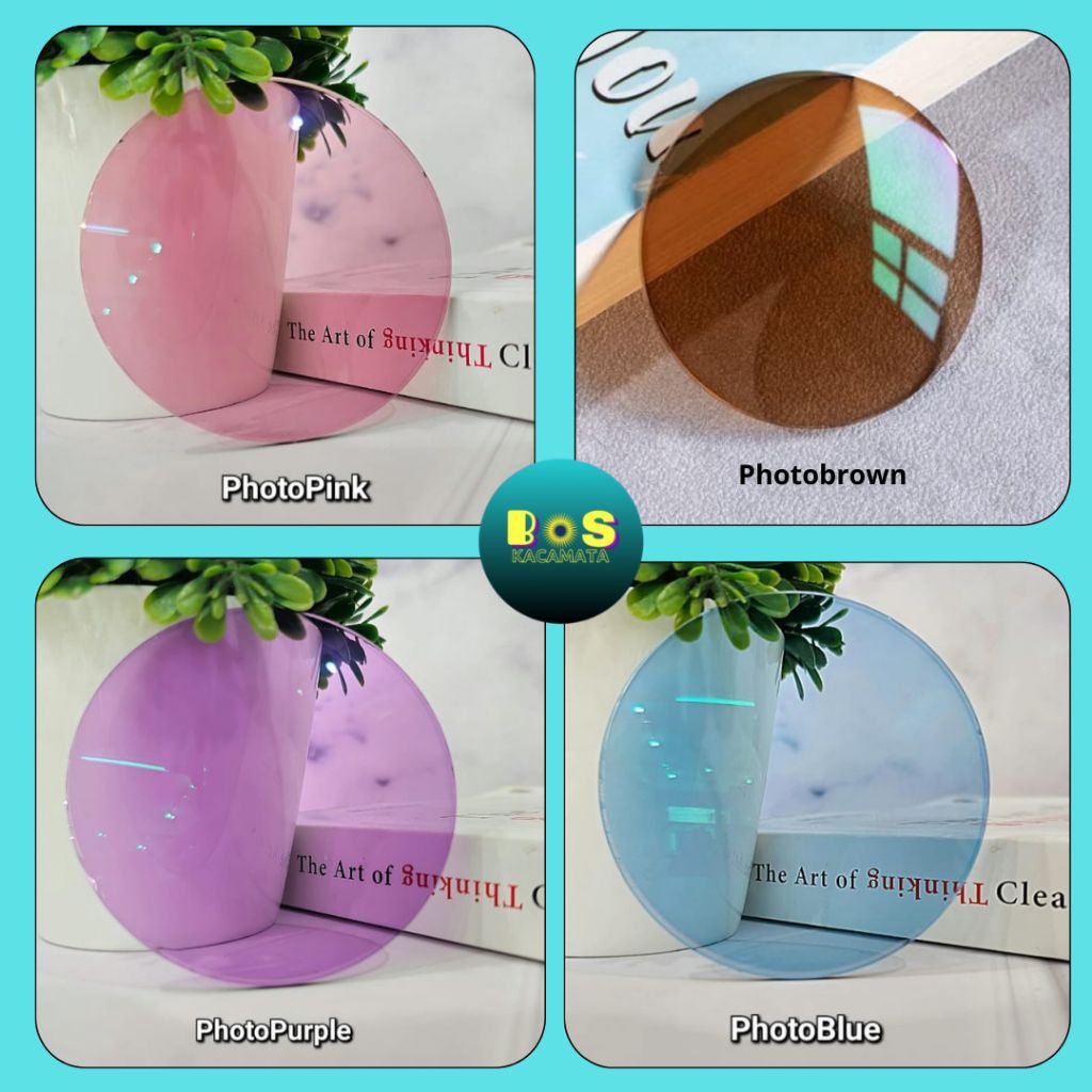 LENSA KACAMATA PHOTOCROMIC // LENSA PHOTOBROWN // PINK // BIRU // PURPLE // LENSA ANTI RADIASI BISA 