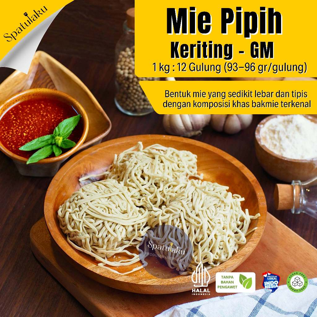 Mie Pipih GM Keriting / Mie Mentah Pipih Keriting GM / Tnp Pengawet