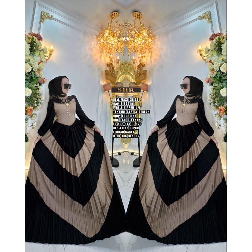 new maxi dress gamis SSSTH wolfis premiumm simple elegant ori SHR