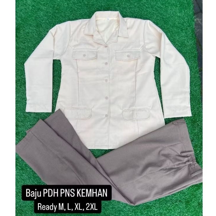 BAJU DAN CELANA PDH PNS KEMHAN RI (PRODUKSI) WANITA.
