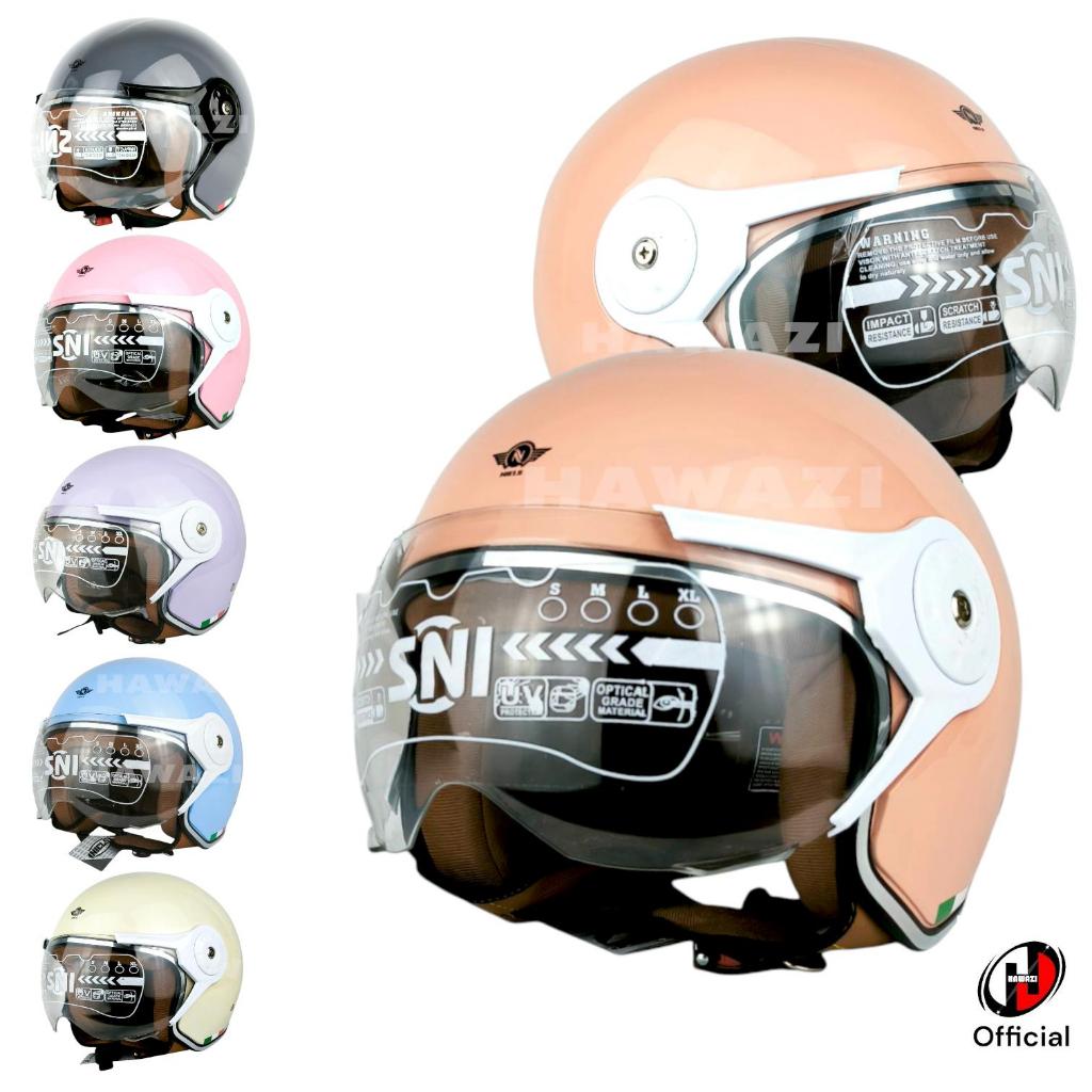 HELM NIELS Elegant Helm Retro Hijab - Helm Bogo Hijab Impact Protection Kaca Motorcycle Pilot SNI ce