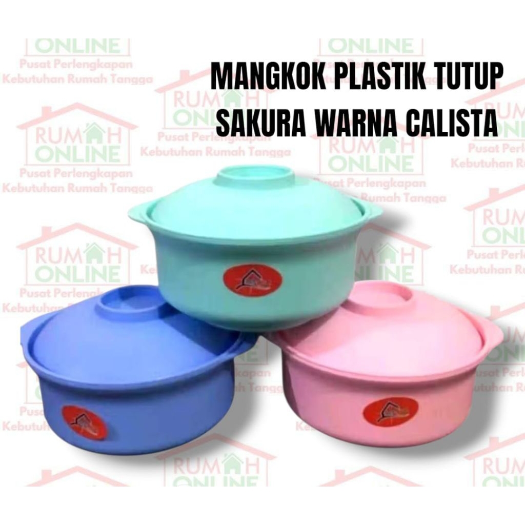 MANGKOK PLASTIK TUTUP SAKURA WARNA CALISTA